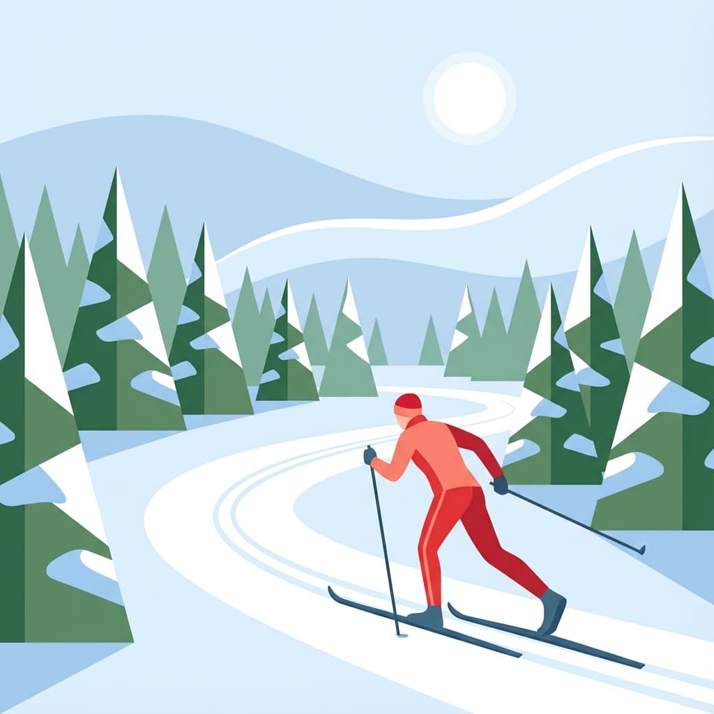 Nauka jazdy na nartach biegowych w Brennej